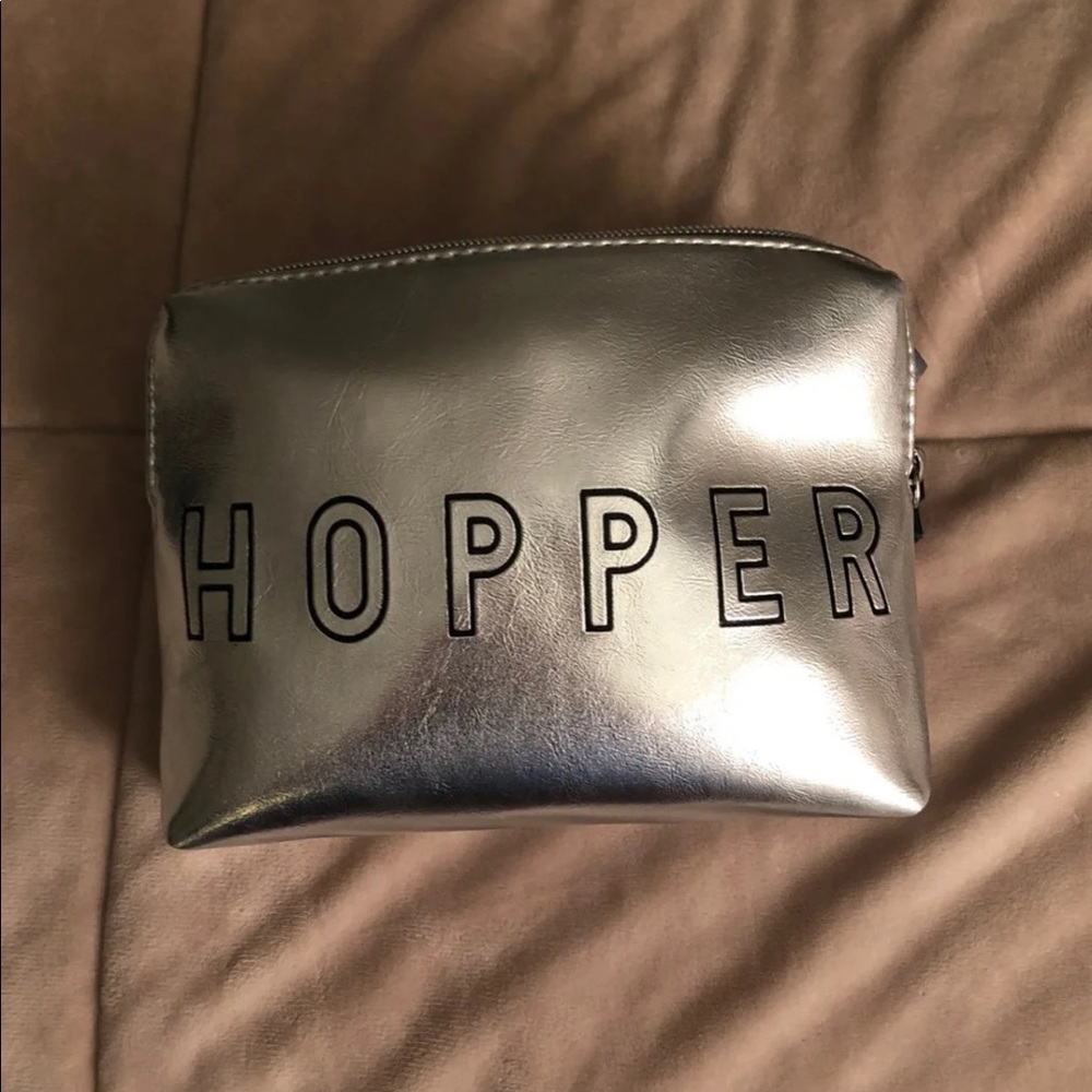 Silver cosmetic bag